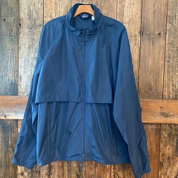 Woolrich Men’s XL Blue Nylon Utility Pockets Nylon Windbreaker - Picture 2 of 11